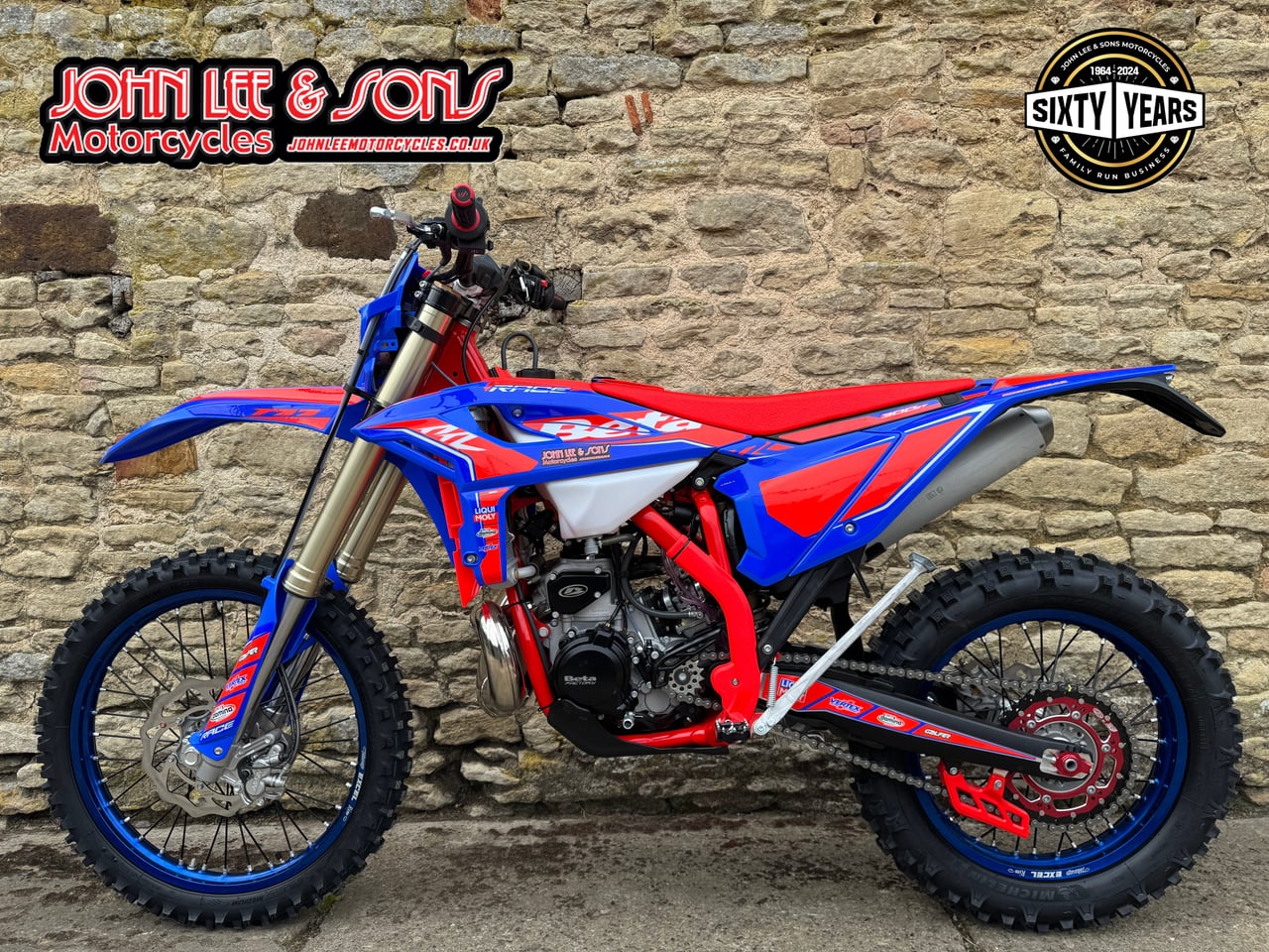 Beta RR300 2T Racing, New 2026 Model, Michelins & Blue Wheels, In Stock